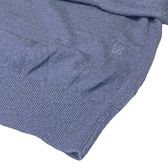 Club Monaco Marine Blue Black Merino Wool Double Collar Slim Fit Sweater - Picture 4 of 7